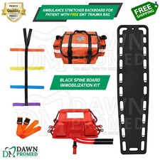Base Board Patient Transfer Spine Board Black Stretcher Immobilization EMT Kit
