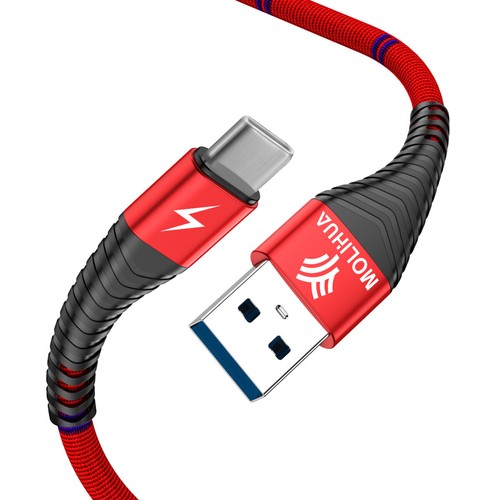 USB C Type C Charging Cable Braided Fast Phone Charger Long Lead 1m 1.2m 2m - Picture 8 of 10