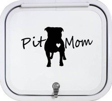 Pit Mom Pit Bull Pitbull Dog Black Decal Sticker A1182BK for Car Window Art