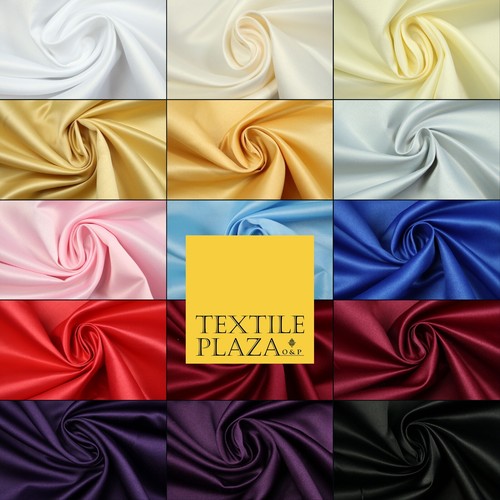 Premium Plain Smooth Matt Duchess Satin Fabric Material Bridal Wedding Dress 58"