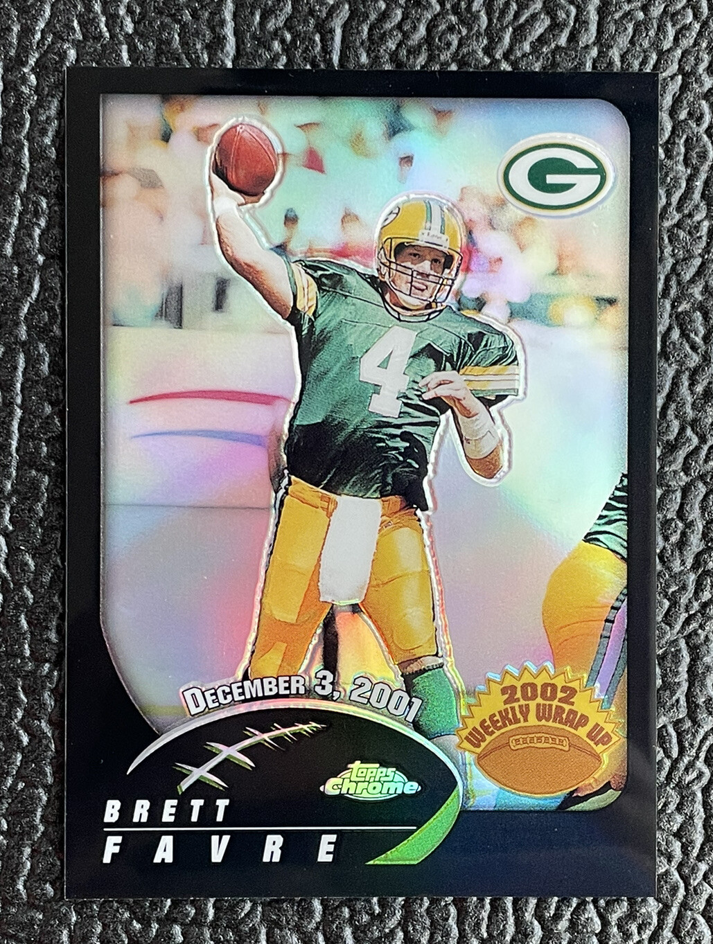🔥BRETT FAVRE 2002 TOPPS CHROME WEEKLY WRAP-UP BLACK REFRACTOR /599!🔥PACKERS!