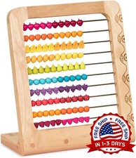 Marco De Madera Para Contar Numeros, Abaco De 10 Filas Para Ninos Que Aprenden.