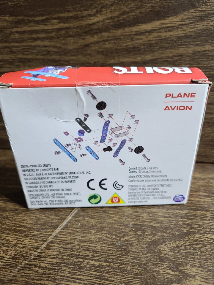 Bolts by, Meccano - BLUE PLANE Metal Model Building Kit Boy Toy Arts/Crafts 2017 - Image 4 of 4