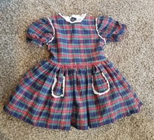 Vintage Girls Dress Martha  s Miniatures Red Plaid Dress See Pics For Measurement