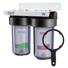2-Stage 10"x4.5" Big Blue Whole House Water Filter System Carbon Sediment Filter
