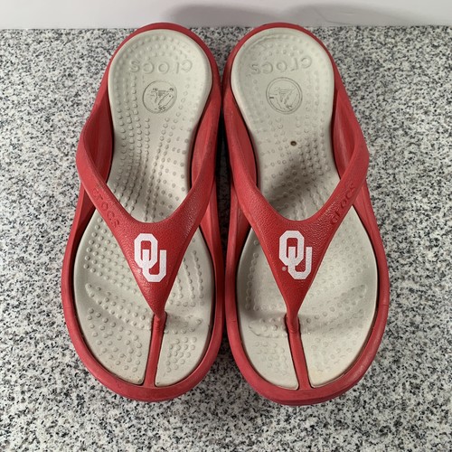 OU Sooners NCAA Flip Flops Mens Size 
