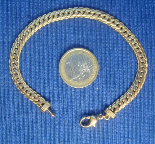 B26D TB Bracelet Plaque Or Maille Anglaise Lot Bijou Etat neuf