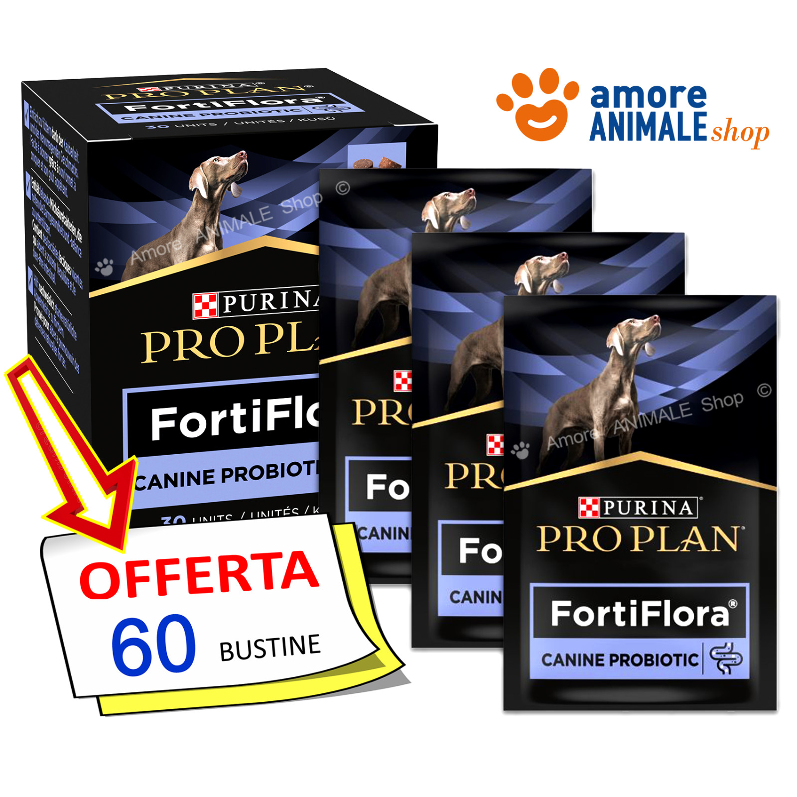 PURINA Dog PRO PLAN Fortiflora → 7 / 30 Bustine da 1 gr  - Probiotici Cane, Cani img