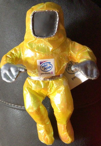 Intel Inside Pentium II MMX Iridescent Yellow Astronaut Suit Vintage 1997 - Picture 1 of 7