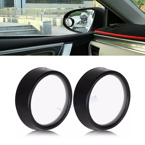 Fit Mitsubishi 2x Round Stick On Rear-view Blind Spot Convex HD Mirror View 360°