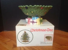 Christmas Tree TIDBIT DISH W/ PACKAGE BASE & Box by Royal China & Porcelain