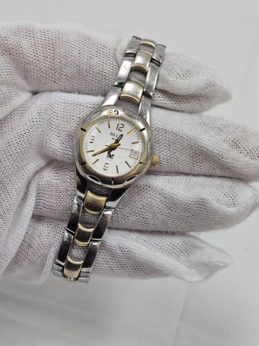 Relic Wet Watch Women Silver Gold Two Tone Round Dial Date New Battery