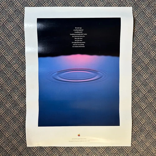 SUPER RARE _ APPLE COMPUTER 10th ANNIVERSARY RIPPLE POSTER _ AUTHENTIC _ 1987