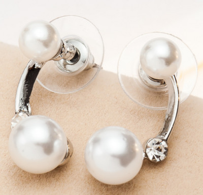 Pair of 8-9mm natural south sea genuine white pearl earring 2558AAAAA