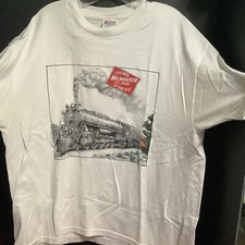 Vintage Train Shirt Chicago Milwaukee St. Paul And Pacific Locomotive 261 XL