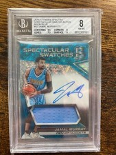 Jamal Murray 2016-17 Panini Spectra Swatch Auto Neon Blue / 75