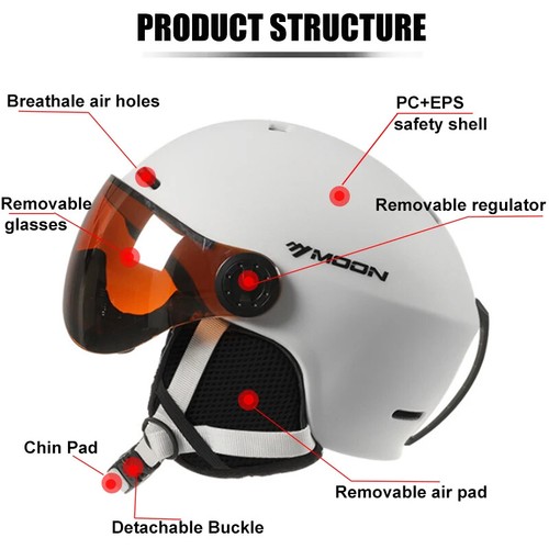Winter Sports Skiing Helmets Men Women Ski Helmet In-mold Ski Snowboard and Mask - Picture 5 of 31