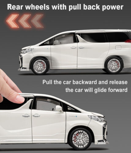 1/18 Toyota Alphard Diecast Model Car Toy Collectible Sound Light Kids Gifts Toy - Picture 7 of 14