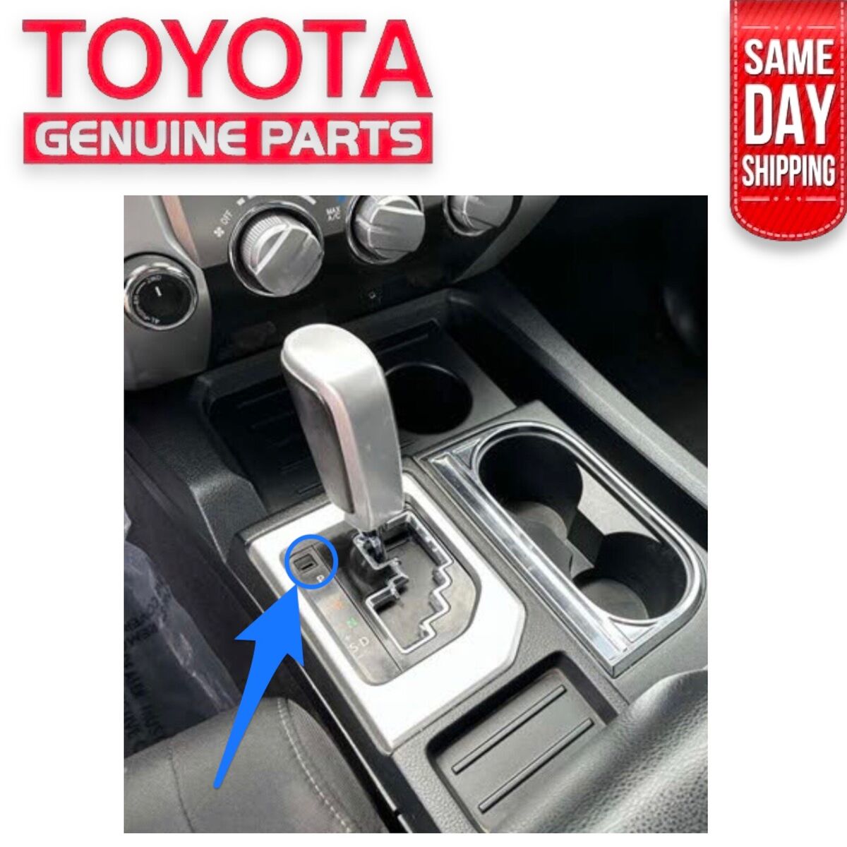 2014 - 2021 TOYOTA TUNDRA SHIFTER LOCK RELEASE BUTTON BLACK 2014 - 2021 TOYOTA TUNDRA SHIFTER LOCK RELEASE BUTTON BLACK