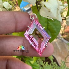 45 CT Natural Padparadscha Sapphire 925 Sterling Silver Pendant Fancy