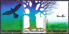Netherlands 1974 MNH 3v Strip, Environment, Birds, Boat, Trees