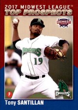 2017 Midwest League Prospects Choice #12 Tony Santillan Arlington Texas TX Card
