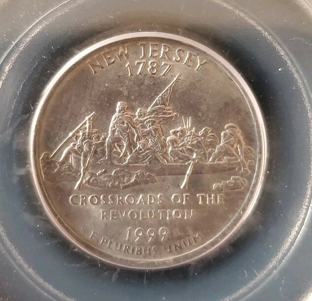 1999 D New Jersey Quarter Obverse Missing Clad Layer PCGS MS63 60051084. t8195 - Image 4 of 4