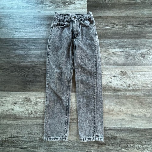 Vintage Little Levis’ Boys Slim Size 10 Dark Acid-Wash Tapered Jeans 80s 90s