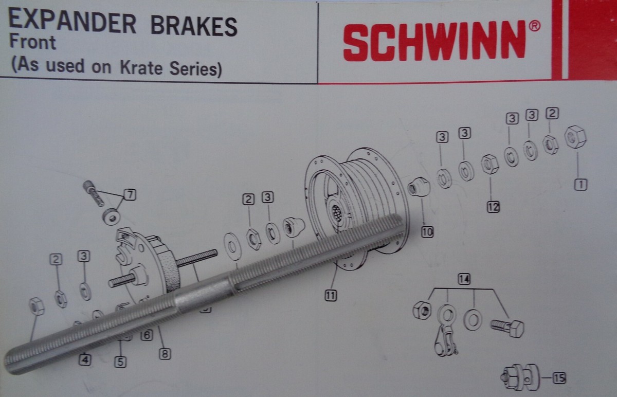 Schwinn Stingray Krate Bike Front Axle for Atom Drum Brake Hub