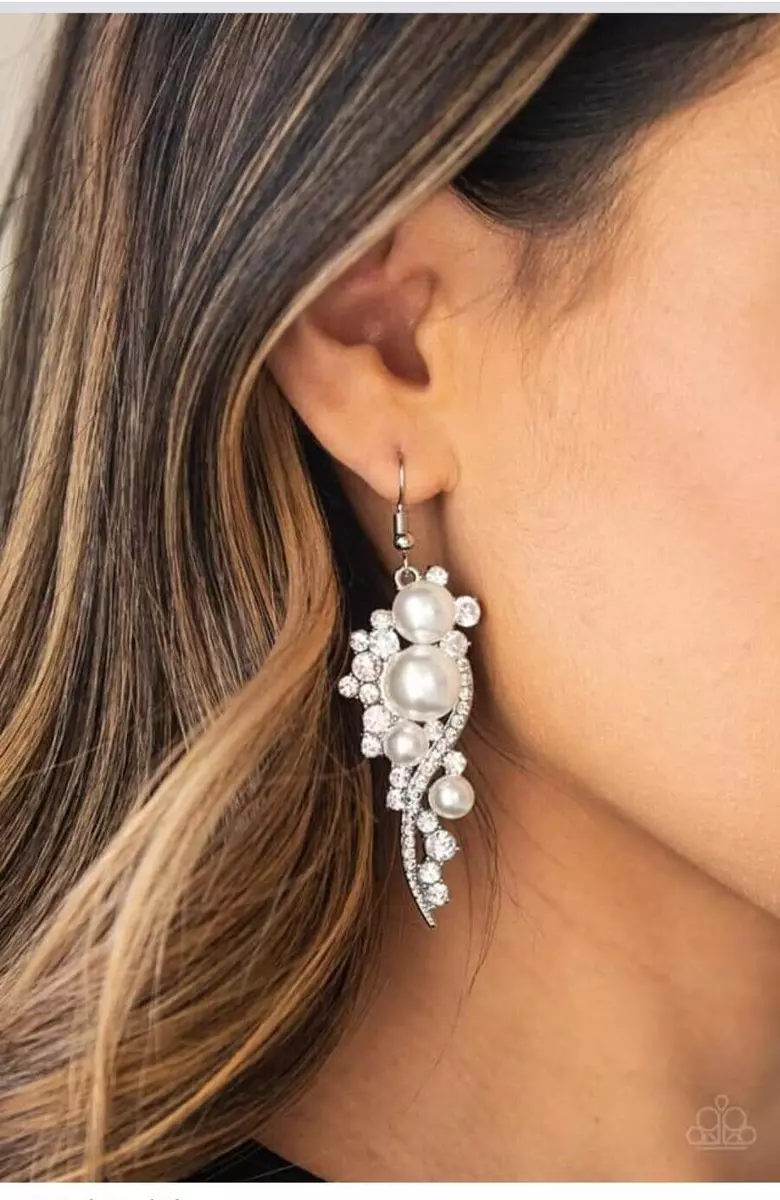 Paparazzi white best sale earrings