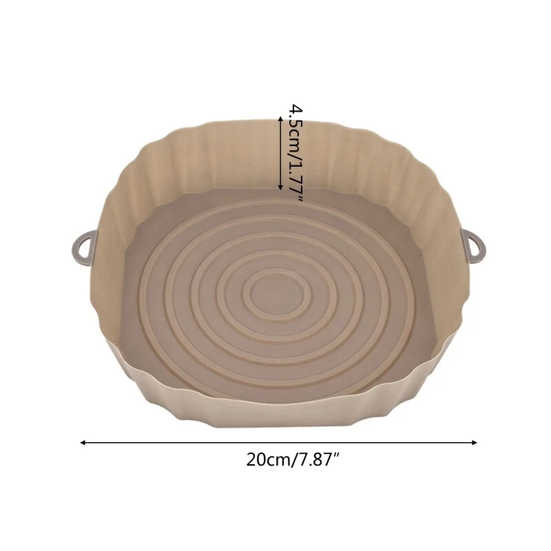 Air Fryer Baking Tray Silicone Pot Reusable Thin Round Home Kitchen Pizza Mat