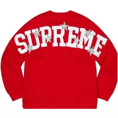 SWEAT SHIRT CREWNECK SS20 SUPREME STARS NEUF ROUGE M