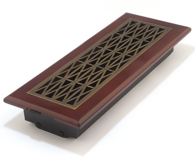 Accord Gtchab410 Cherry Frame Floor Register With Trellis Design, 4-Inch X 10-Inch(Duct Opening Measurements), Antique Brass (845176000061)