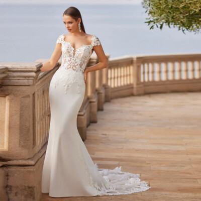 Cap Sleeves V-neck Wedding Dresses, Appliques Newest Long Wedding Dresses Cap Sleeves V-neck Wedding Dresses, Appliques Newest Long Wedding Dresses