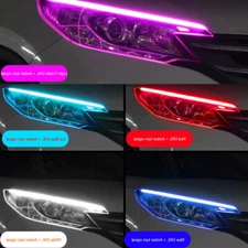 24" Thin Soft Tube DRL Flow Chase Indicator LED Strip 2x60cm Waterproof for Audi