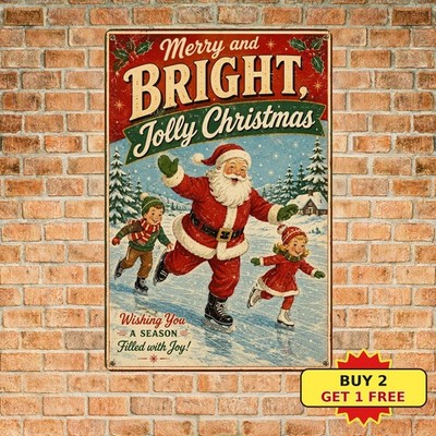Santa Proof Photo Style Christmas Magic Holiday Metal Tin Sign