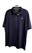 Under Armour Polo  Navy Blue Men  s XL Loose Fit, Heatgear