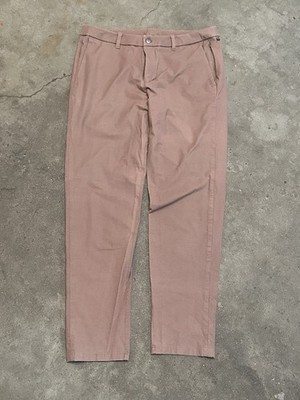 Lululemon Tech Canvas ABC Mens 34X32 Slim Stretch Charcoal Red LM5ACNS Pants