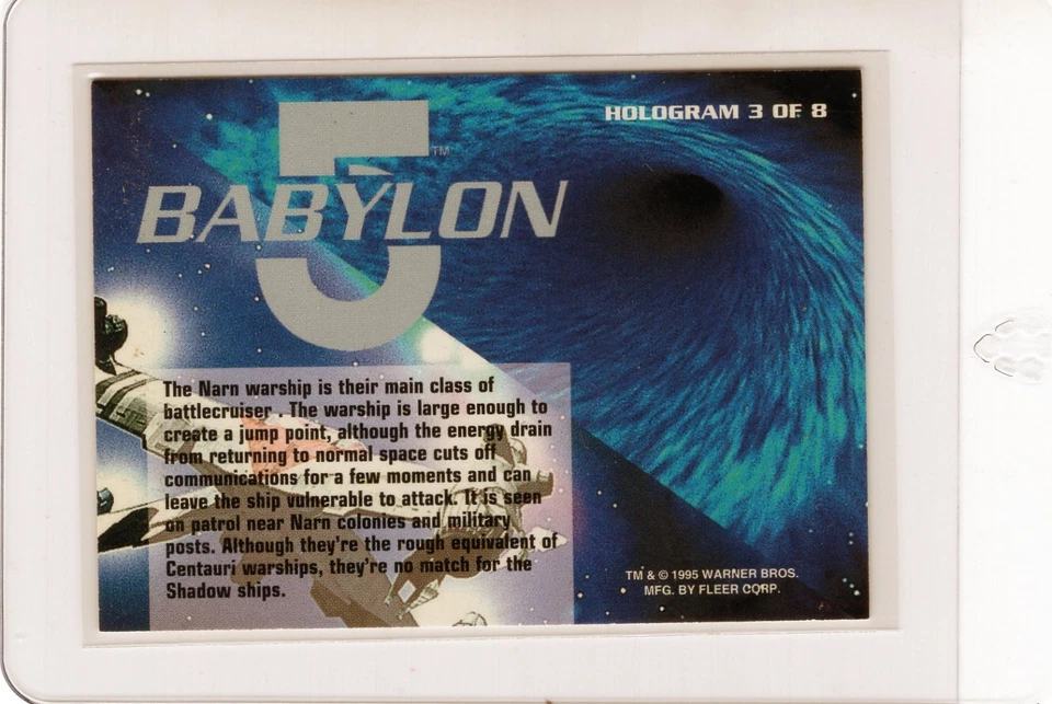 1995 ULTRA BABYLON 5 - HOLOGRAM CARD - ( 3 OF 8 ) NARN WARSHIP - Image 2 of 2