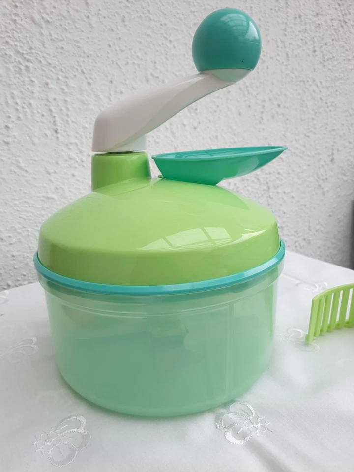 Tupperware Quick Chef - Zerkleinerer - ohne Strom- mit Handkurbel und 2 auswechs - Bild 3 von 4
