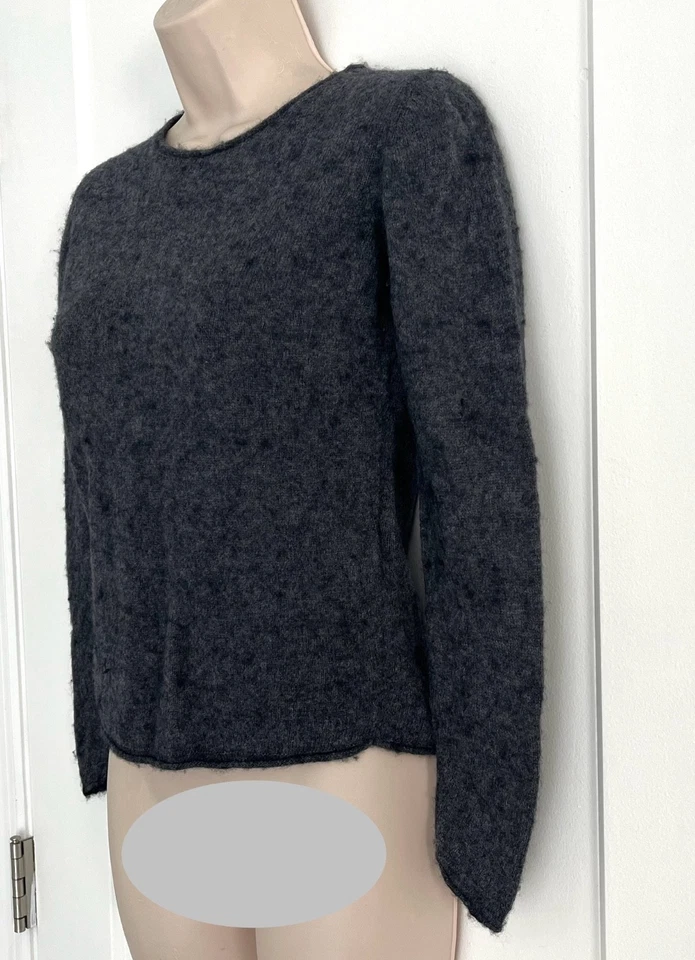 Suéter Pullover LDB Design by Lana Mezcla Cachemira Dobladillos Enrollados en Carbón Talla XS Foto 2 de 4
