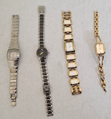 Omax Movado Guess Ladies Quartz Watches lot of 4 - need new batteries