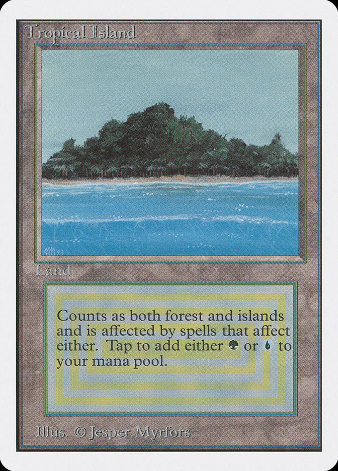 Tropical Island [Unlimited Edition] Heavily Played MTG