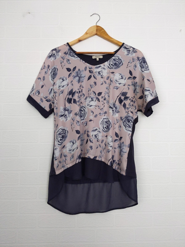 Taille 12 tenue / ensemble jupe poisson bizarre chemisier papaye gris rose - Photo 2/10