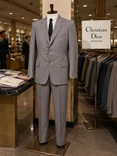 Vintage Christian Dior Suit Set CD Monogram Wool Pinstripe 40R X 32W