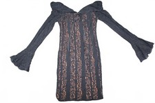House of CB Sadie Style Cotton Black Floral Lace Mini Dress
