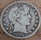 1915 s barber half dollar Silver US Coin