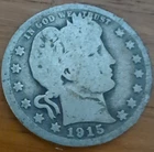 1915 D Barber Quarter circulated