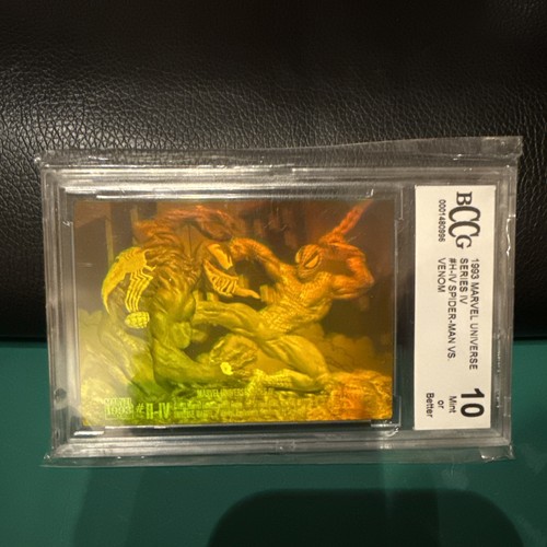 1993 Marvel Universe SPIDER-MAN VS VENOM #H-IV 3D Hologram BCCG 10 Mint