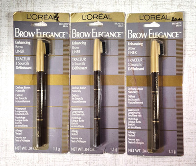 L'oreal BROW ELEGANCE Enhancing Brow Liner Defines Brows ~ BRUNETTE ~ LOT OF 3